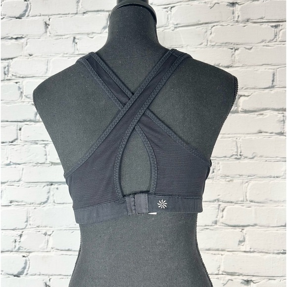 Athleta Women’s Sports Bra Black Size Large VNeck Crisscross Back Gym Active - Picture 3 of 11